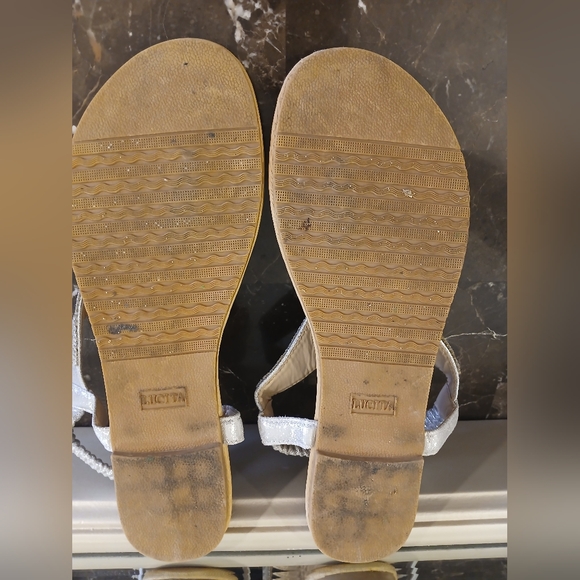 Lucita Silver Jeweled T-Strap Sandals for Women - Picture 6 of 7